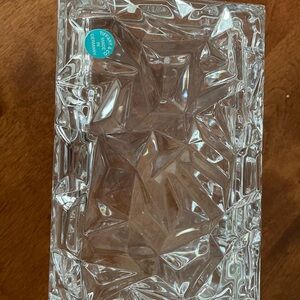 Tiffany & Co. Crystal Rock Cut jewelry dish with lid.